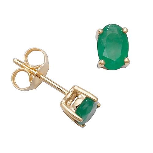 4 Prong Oval Yellow Gold Basket set 6x4mm Lab Grown Diamond Earrings