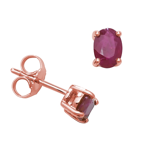 4 Prong Oval Rose Gold Basket set 6x4mm Lab Grown Diamond Earrings