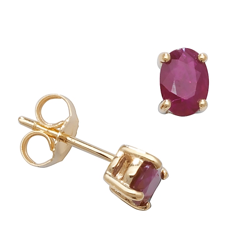 4 Prong Oval Yellow Gold Basket set 6x4mm Lab Grown Diamond Earrings