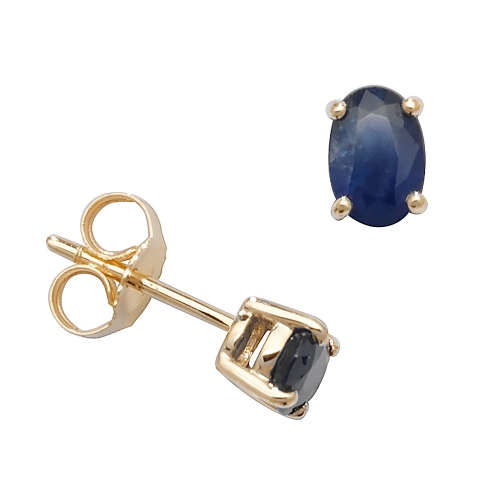 Oval Shape 4 Claw Basket 6 X 4Mm Blue Sapphire Gemstone Earrings