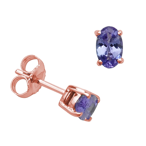 4 Prong Oval Rose Gold Basket set 6x4mm Lab Grown Diamond Earrings