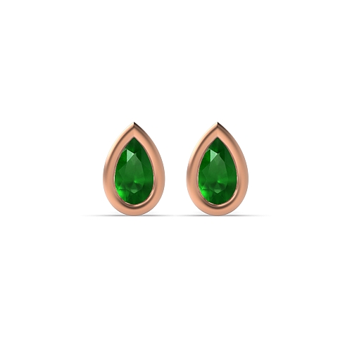 Prong Pear Rose Gold Bezel set 5x3mm Lab Grown Diamond Earrings