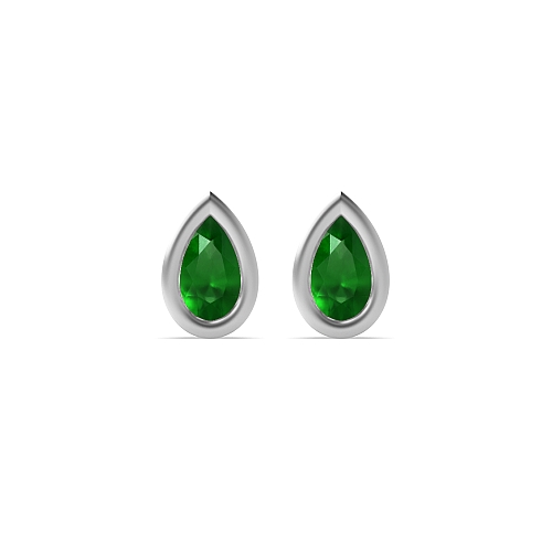 Prong Pear White Gold Bezel set 5x3mm Lab Grown Diamond Earrings