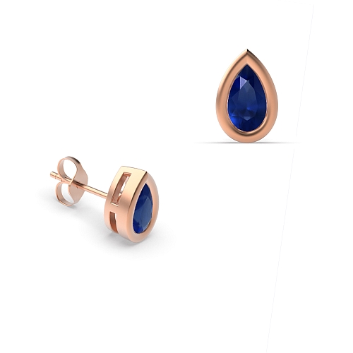 Prong Pear Rose Gold Bezel set 5x3mm Lab Grown Diamond Earrings