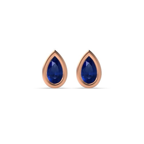 Prong Pear Rose Gold Bezel set 5x3mm Lab Grown Diamond Earrings