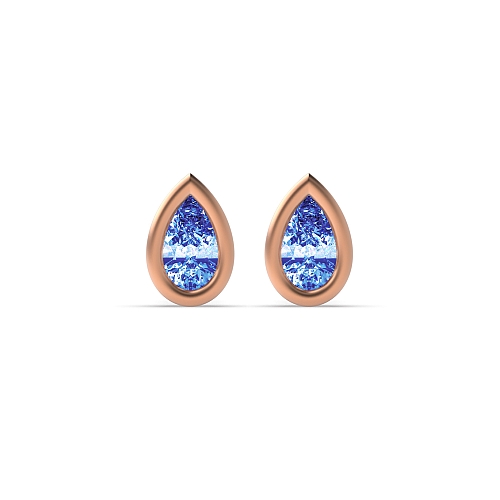 Prong Pear Rose Gold Bezel set 5x3mm Lab Grown Diamond Earrings
