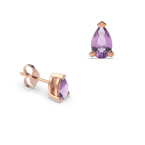 Prong Pear Rose Gold Tri claw 5x3mm Lab Grown Diamond Earrings