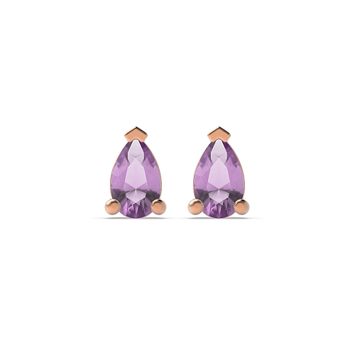 Prong Pear Rose Gold Tri claw 5x3mm Lab Grown Diamond Earrings