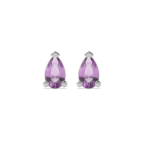 Prong Pear White Gold Tri claw 5x3mm Lab Grown Diamond Earrings