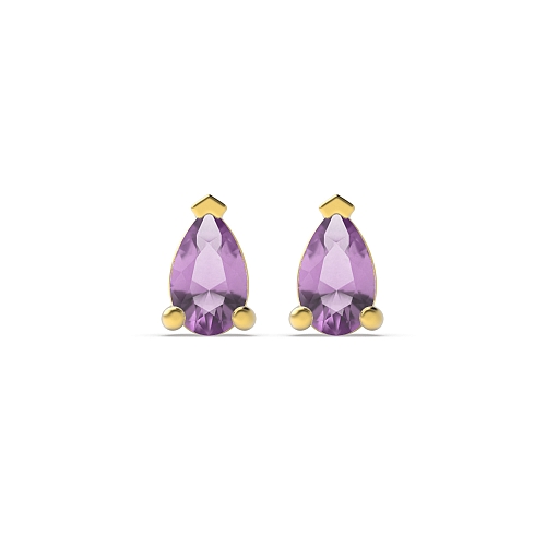 Prong Pear Yellow Gold Tri claw 5x3mm Lab Grown Diamond Earrings