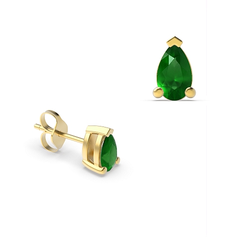 Prong Pear Yellow Gold Tri claw 5x3mm Lab Grown Diamond Earrings
