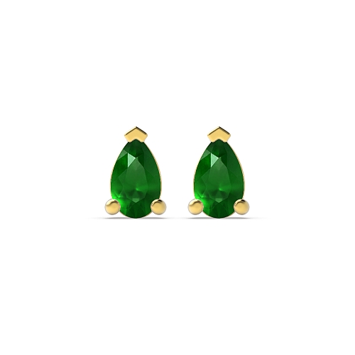 Prong Pear Yellow Gold Tri claw 5x3mm Lab Grown Diamond Earrings