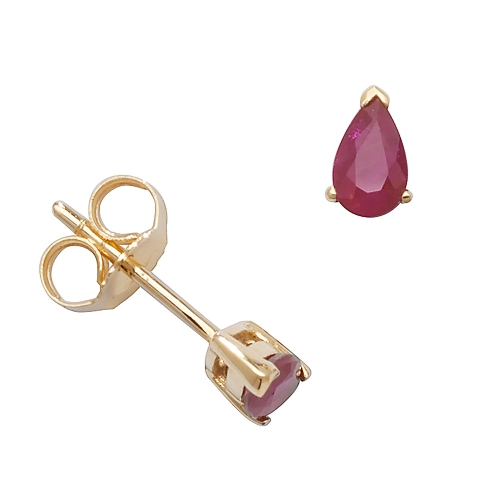 Buy Pear Shape Claw Set 5 X 3Mm Ruby Gemstone Earrings - Abelini