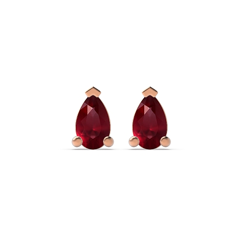 Prong Pear Rose Gold Tri claw 5x3mm Lab Grown Diamond Earrings