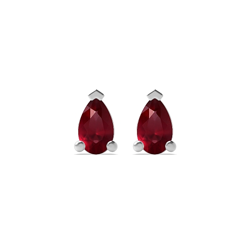 Prong Pear White Gold Tri claw 5x3mm Lab Grown Diamond Earrings