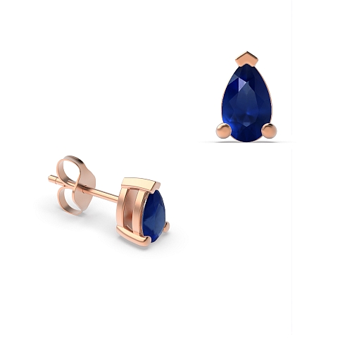 Prong Pear Rose Gold Tri claw 5x3mm Naturally Mined Diamond Earrings
