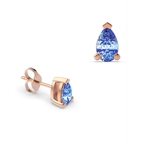 Prong Pear Rose Gold Tri claw 5x3mm Lab Grown Diamond Earrings