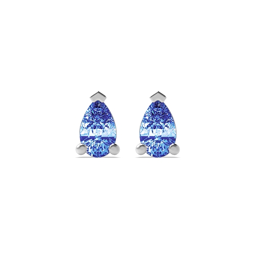 Prong Pear White Gold Tri claw 5x3mm Lab Grown Diamond Earrings