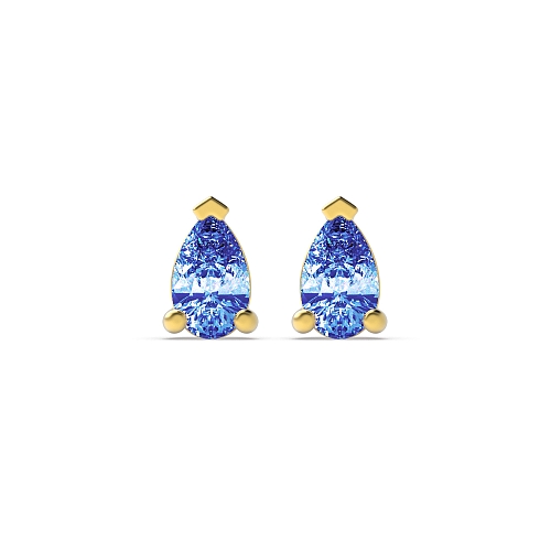 Prong Pear Yellow Gold Tri claw 5x3mm Lab Grown Diamond Earrings