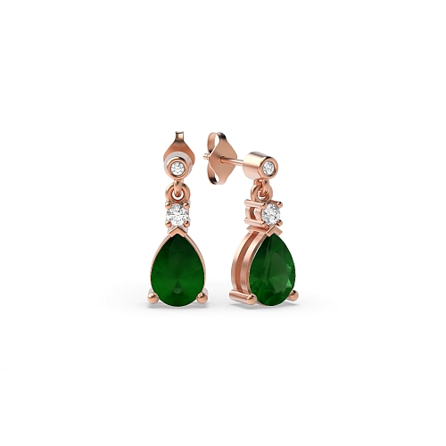 Prong Pear Rose Gold Tear drop 7x5mm Lab Grown Diamond Earrings