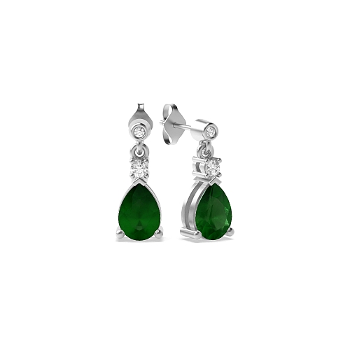 Prong Pear Tear drop 7x5mm Lab Grown Diamond Earrings