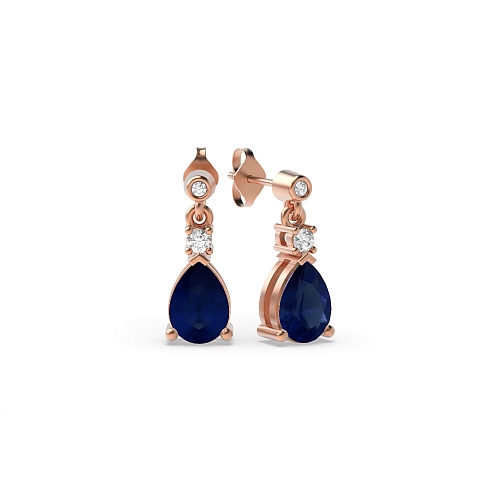 Prong Pear Rose Gold Tear drop 7x5mm Lab Grown Diamond Earrings