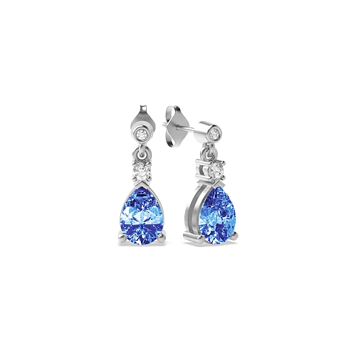 Prong Pear Tear drop 7x5mm Lab Grown Diamond Earrings
