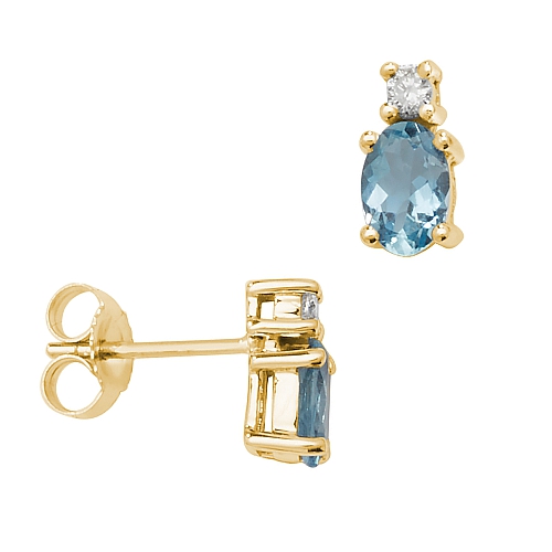 4 Prong Oval Yellow Gold 6x4mm halo diamond and Lab Grown Diamond Earrings