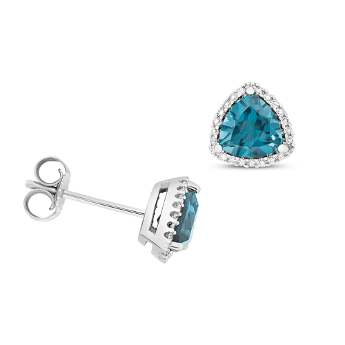 3 Prong Trillion Blue Topaz Gemstone Diamond Jewellery Gifts Idea