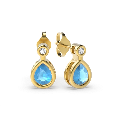 Prong Pear Yellow Gold 5x4mm Legacyshine Lab Grown Diamond Earrings