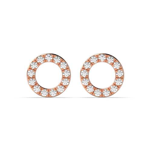 4 Prong Round Rose Gold Stud Earrings