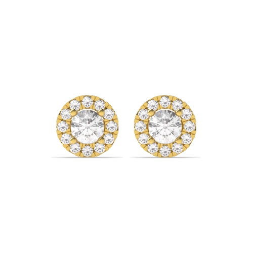 4 Prong Round Yellow Gold Stud Earrings