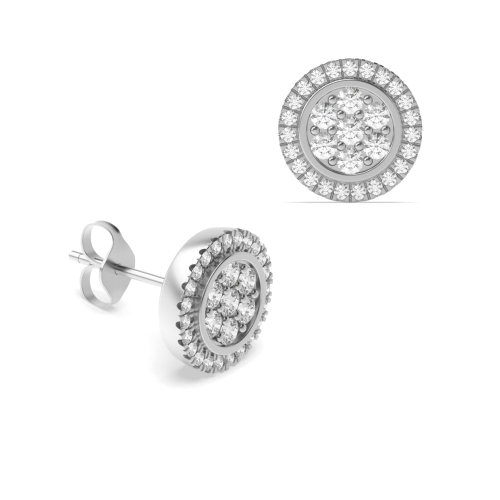 4 Prong Round Silhouette Whisper Stud Earrings