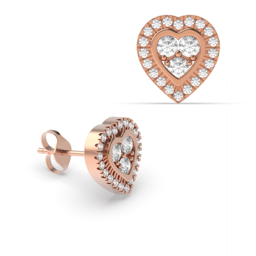4 Prong Round Rose Gold Eclat mirage Diamond Earrings