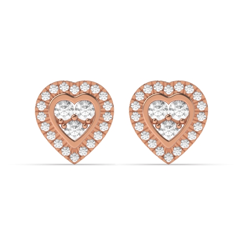 4 Prong Round Rose Gold Eclat mirage Diamond Earrings