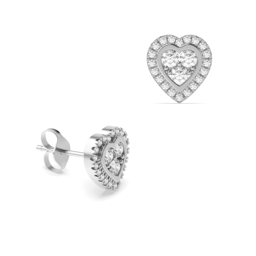 4 Prong Round Eclat mirage Stud Diamond Earrings