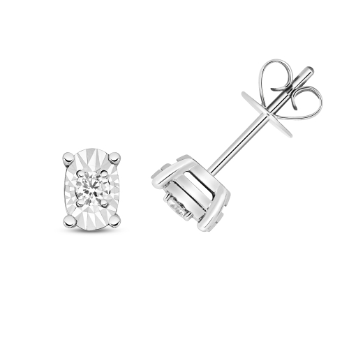 4 Prong Round Lumen pulse Stud Diamond Earrings