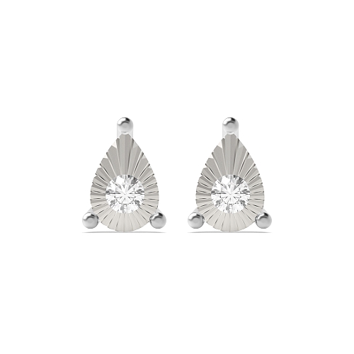 4 Prong Round Illusion flash Stud Diamond Earrings