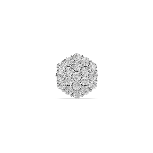 Pave Setting Round hexagon shaped Cluster Earrings