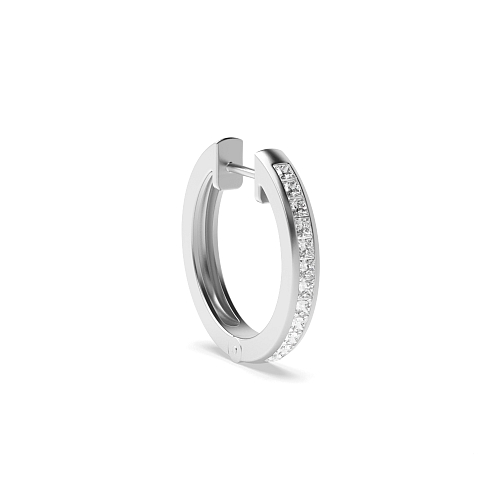 Channel Setting Princess Petit 17mm Single Diamond Earring