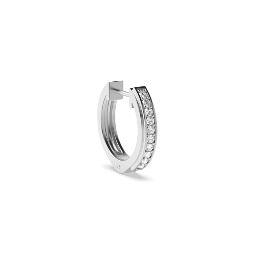 Pave Setting Round Designer Single Diamond Earring