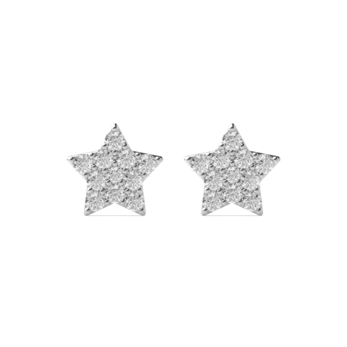 Pave Setting Round Start Lab Grown Diamond Cluster Earrings
