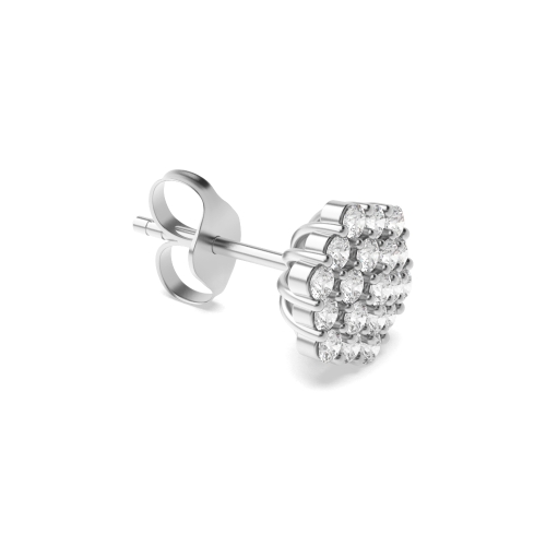 Round Cut Diamond Cluster Earrings / Birthday Gift (5.8mm-9.0mm)