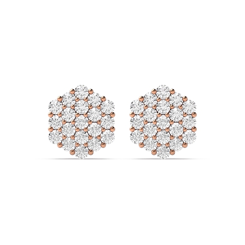 4 Prong Round Rose Gold Stud Earrings