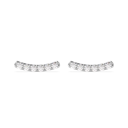 4 Prong Round Curved Bar Christmas Gift Naturally Mined Diamond Stud Earrings