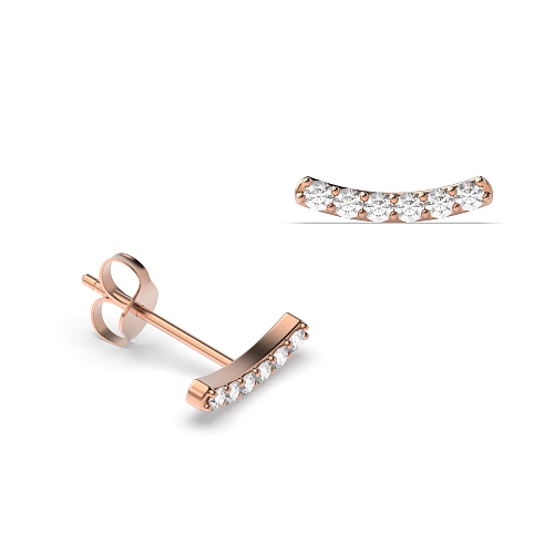 4 Prong Round Rose Gold Stud Earrings