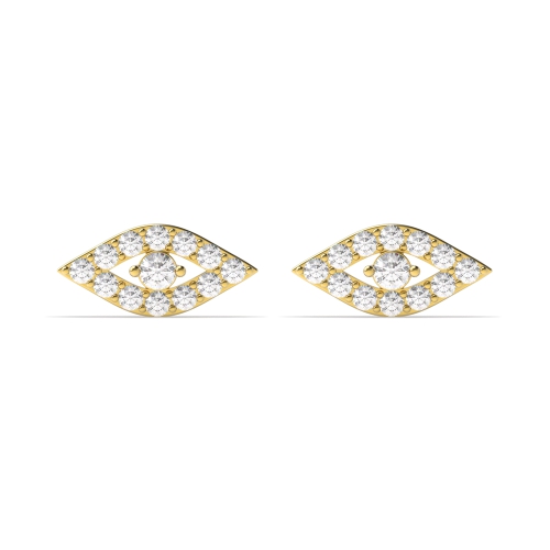 4 Prong Round Yellow Gold Stud Earrings