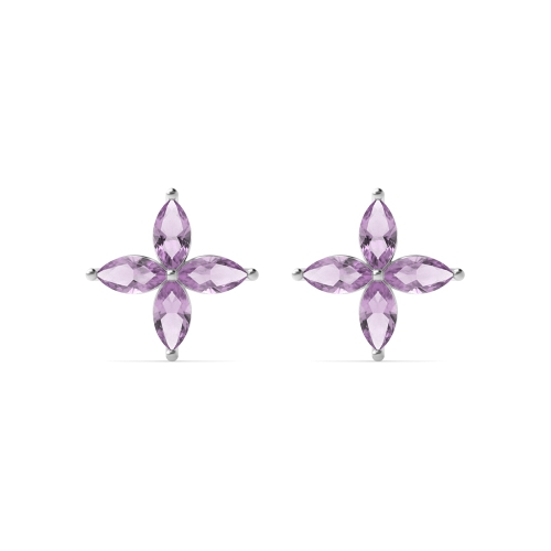 4 Prong Marquise Star Exclusive Gift Amethyst Stud Earrings