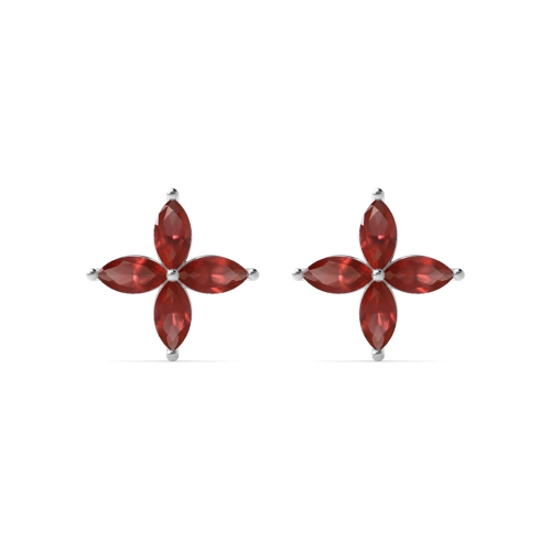 4 Prong Marquise Star Exclusive Gift Garnet Stud Earrings