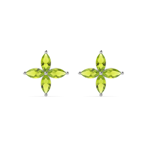 4 Prong Marquise Star Exclusive Gift Peridot Stud Earrings